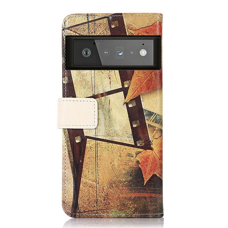 Leren Hoesje Google Pixel 6 Pro Eiffeltoren In De Herfst Bescherming Hoesje