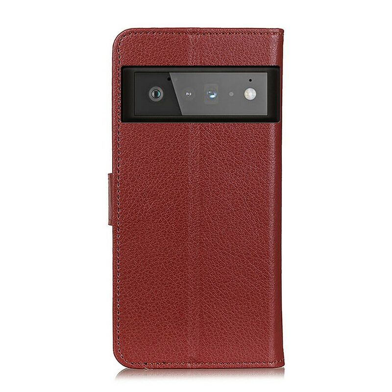 Leren Hoesje Google Pixel 6 Pro Traditioneel Lychee