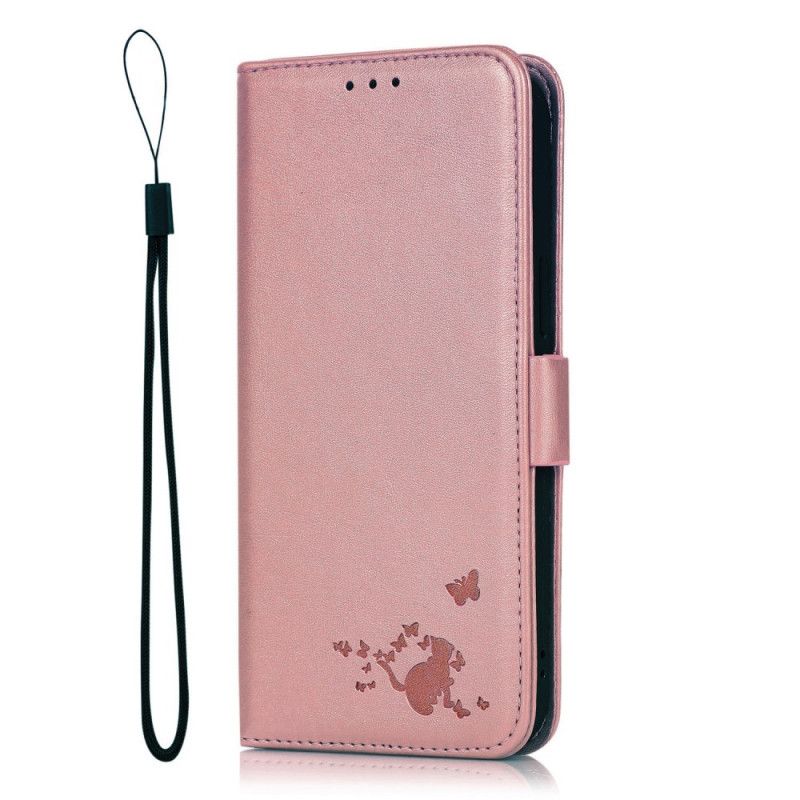 Leren Hoesje Voor Google Pixel 6 Pro Flap Dubbele Print Kat