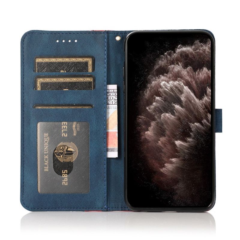 Leren Hoesje Voor Google Pixel 6 Pro Kunstleer Bicolor Driehoek