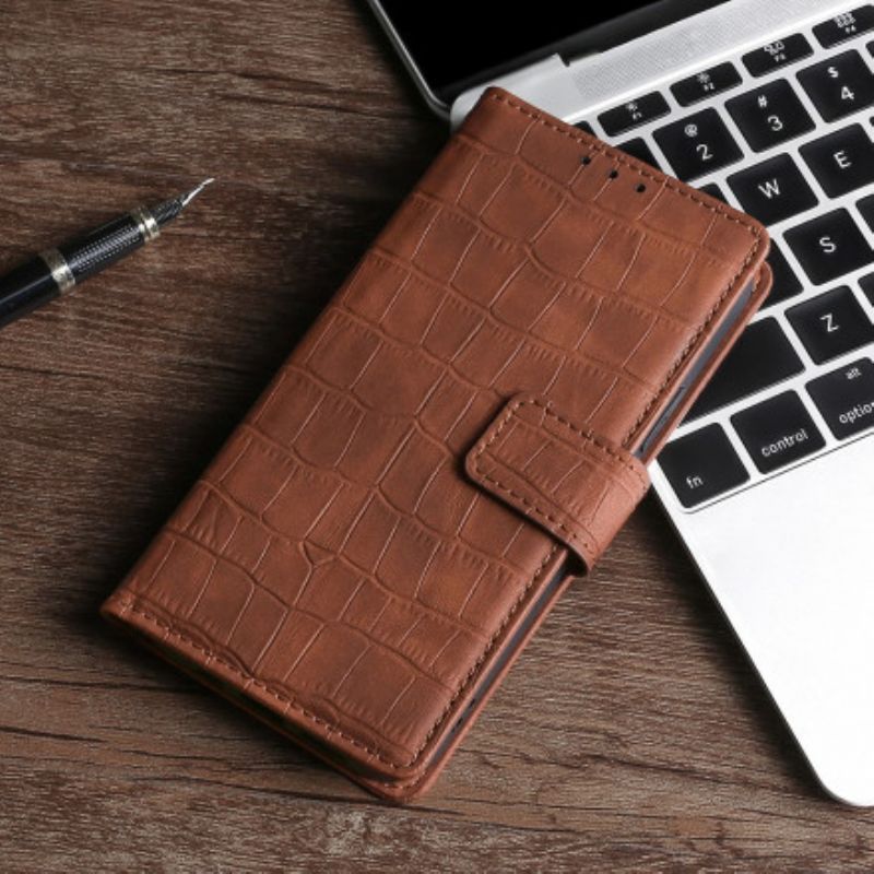 Leren Hoesje Voor Google Pixel 6 Pro Skin-touch Krokodil