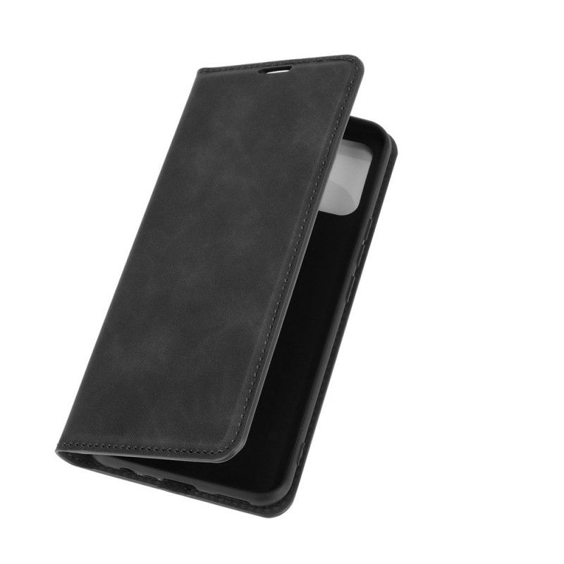 Folio-hoesje Realme 7i Grijs Zwart Huid-Aanraking