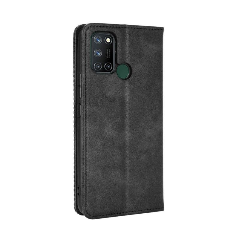 Folio-hoesje Realme 7i Rood Zwart Telefoonhoesje Gestileerd Vintage Leereffect