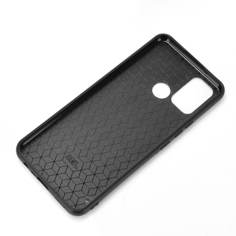 Hoesje Realme 7i Rood Zwart Stiksels In Leerstijl