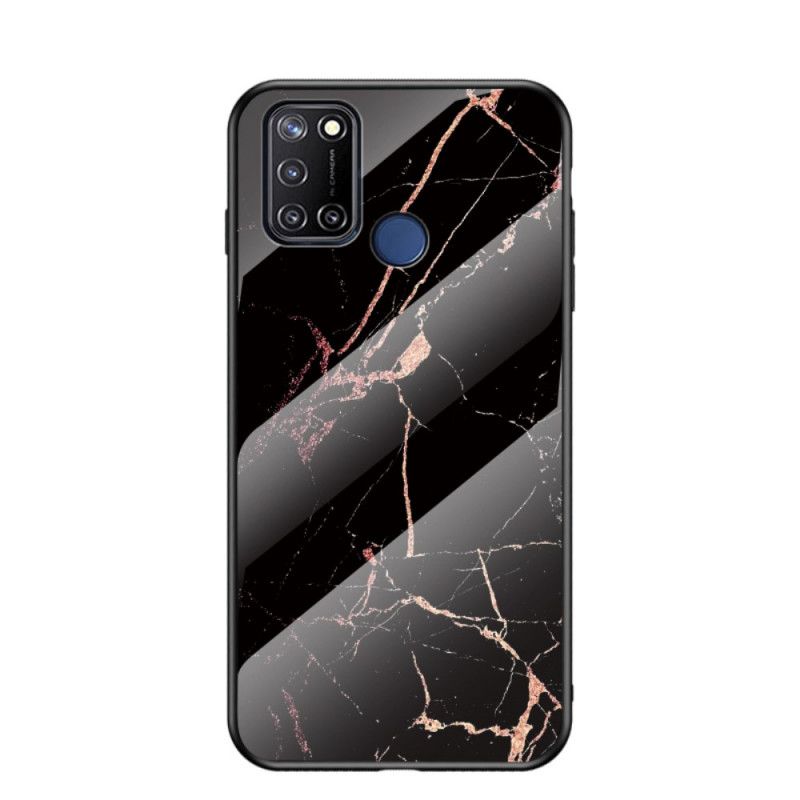 Hoesje Realme 7i Wit Zwart Premium Kleuren Gehard Glas