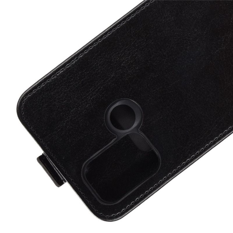 Leren Hoesje Realme 7i Wit Zwart Verticale Klep