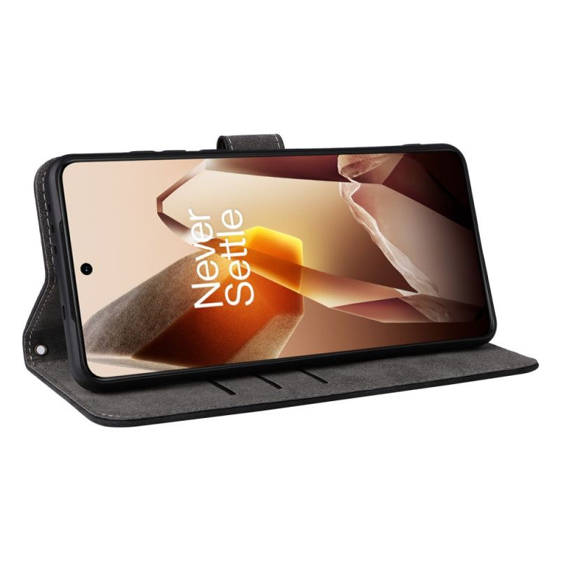 Flip Case Leren Oneplus 13 Suède-effect Met Rfid-bescherming