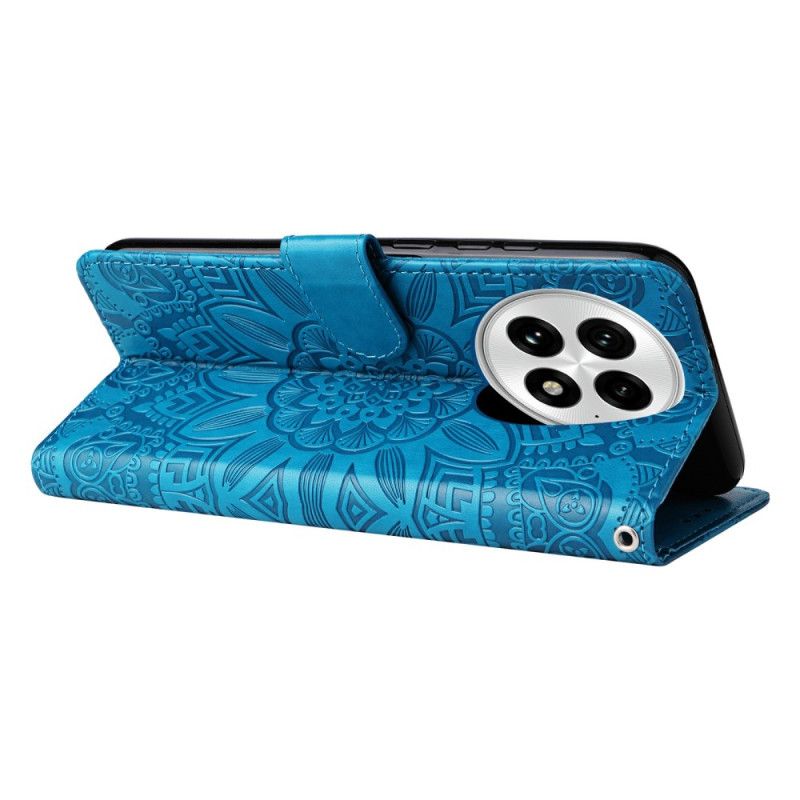 Leren Hoesje Oneplus 13 Zonnebloempatroon Bescherming Hoesje