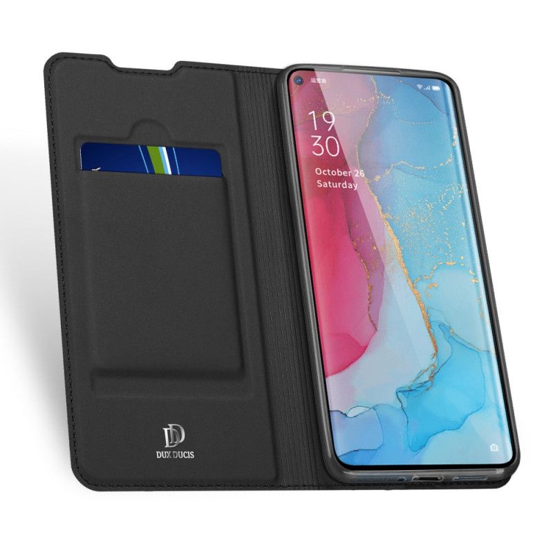 Folio-hoesje voor Oppo Find X2 Neo Donkerblauw Pro Dux Ducis Huid