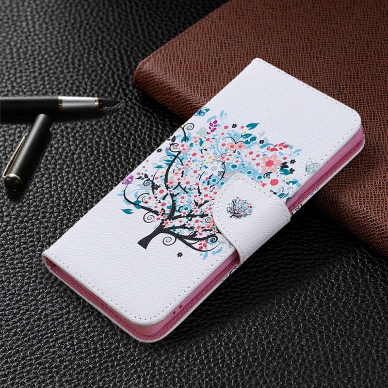 Leren Hoesje voor Oppo Find X2 Neo Bloemrijke Boom