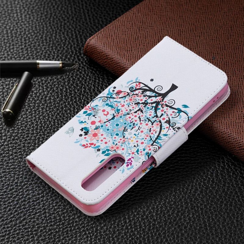 Leren Hoesje voor Oppo Find X2 Neo Bloemrijke Boom