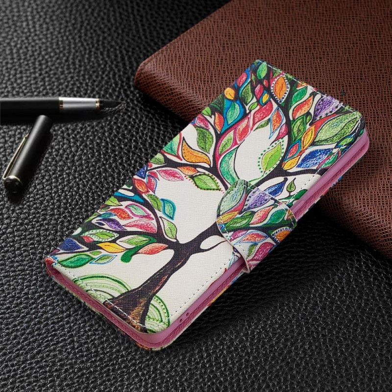 Leren Hoesje voor Oppo Find X2 Neo Gekleurde Boom