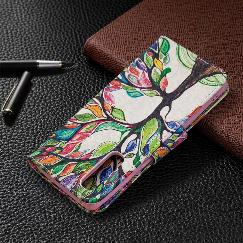 Leren Hoesje voor Oppo Find X2 Neo Gekleurde Boom