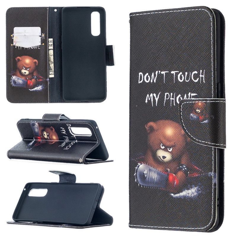 Leren Hoesje voor Oppo Find X2 Neo Gevaarlijke Beer
