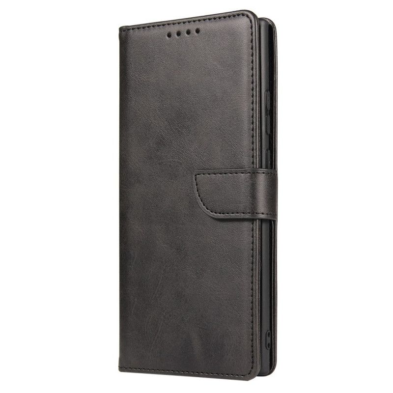 Bescherming Hoesje Samsung Galaxy Note 20 Ultra Rood Zwart Skin-Touch Verlengde Flap