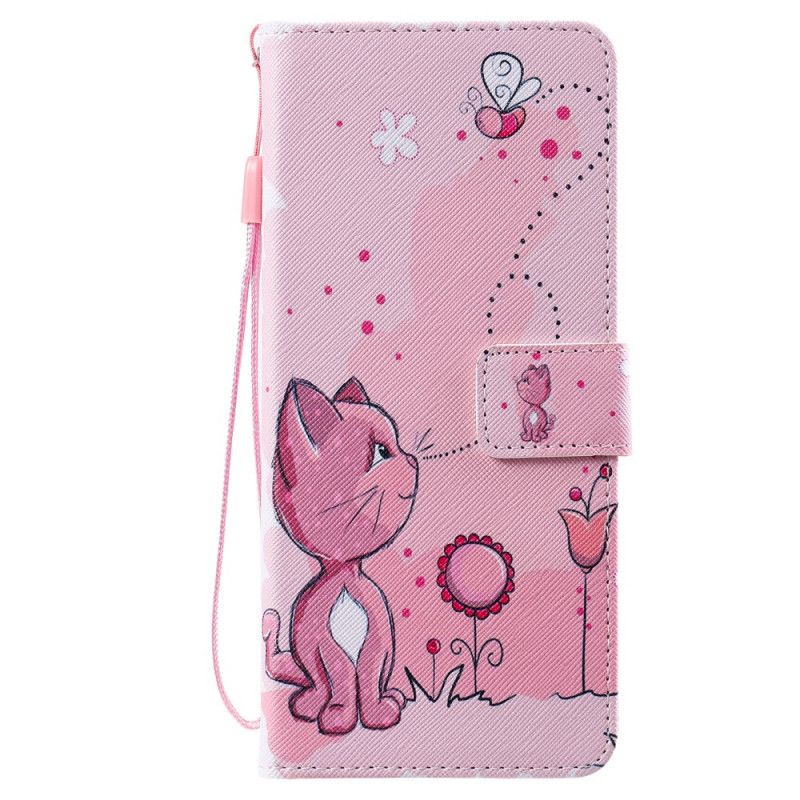 Bescherming Hoesje Samsung Galaxy Note 20 Ultra Telefoonhoesje Baby Roze Kat
