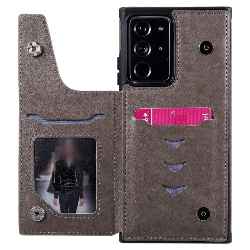 Cover Hoesje Samsung Galaxy Note 20 Ultra Rood Grijs Telefoonhoesje Kattenkaarthouder