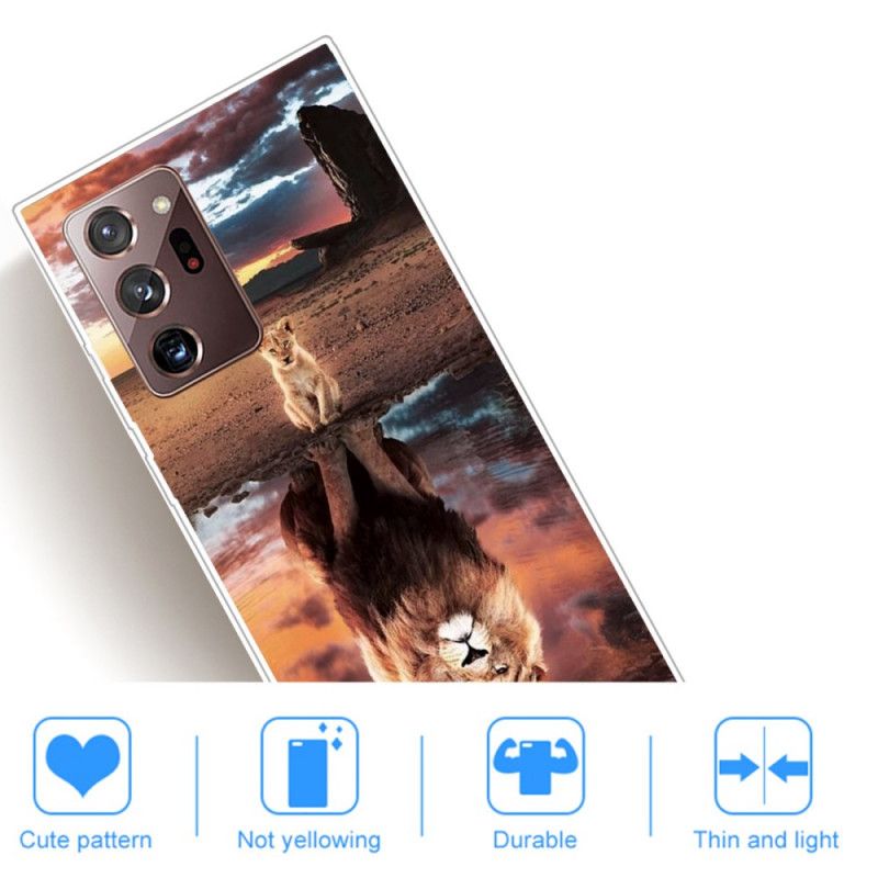 Cover Hoesje Samsung Galaxy Note 20 Ultra Telefoonhoesje Leeuwenwelpje Droom