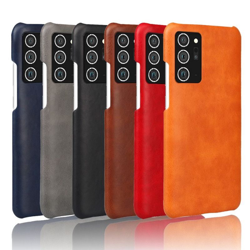 Hoesje Samsung Galaxy Note 20 Ultra Grijs Zwart Ksq Leereffect