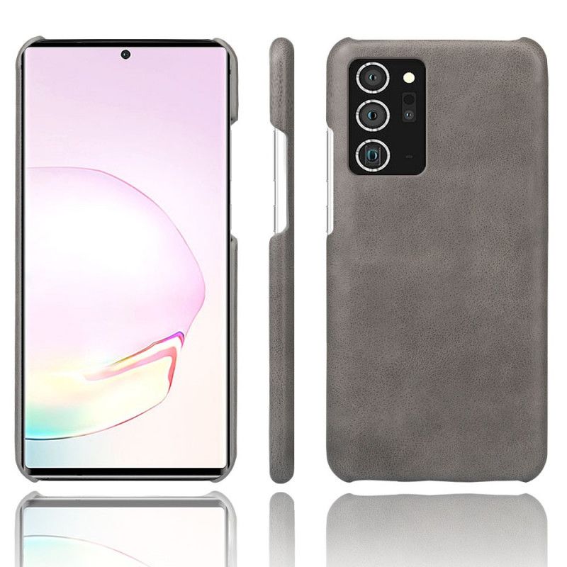 Hoesje Samsung Galaxy Note 20 Ultra Grijs Zwart Ksq Leereffect