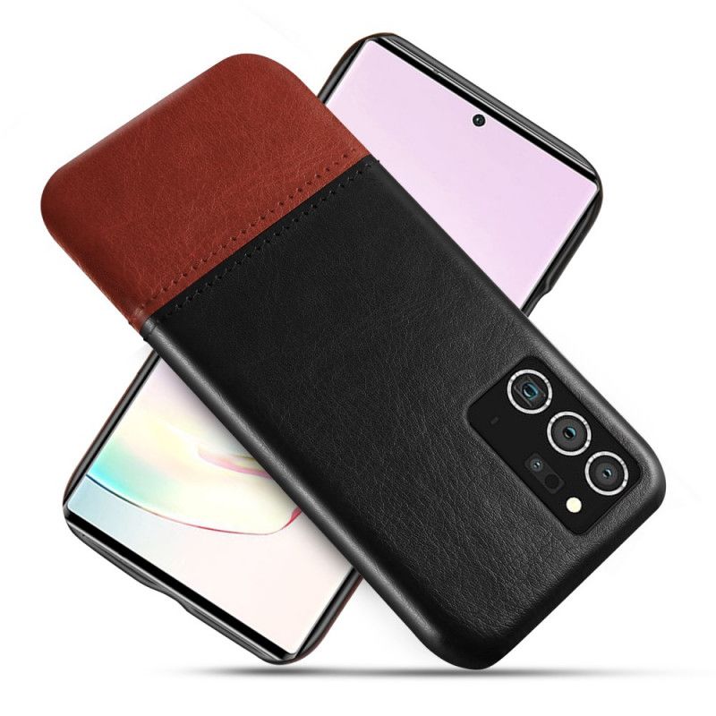 Hoesje Samsung Galaxy Note 20 Ultra Rood Zwart Tweekleurig Leereffect Ksq