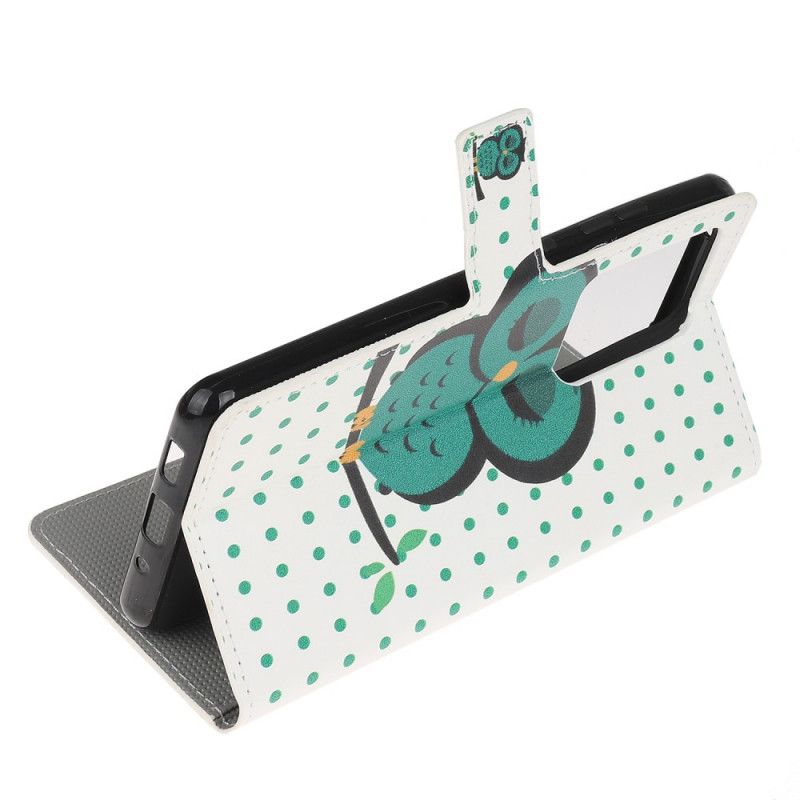 Leren Hoesje Samsung Galaxy Note 20 Ultra Slapende Uil