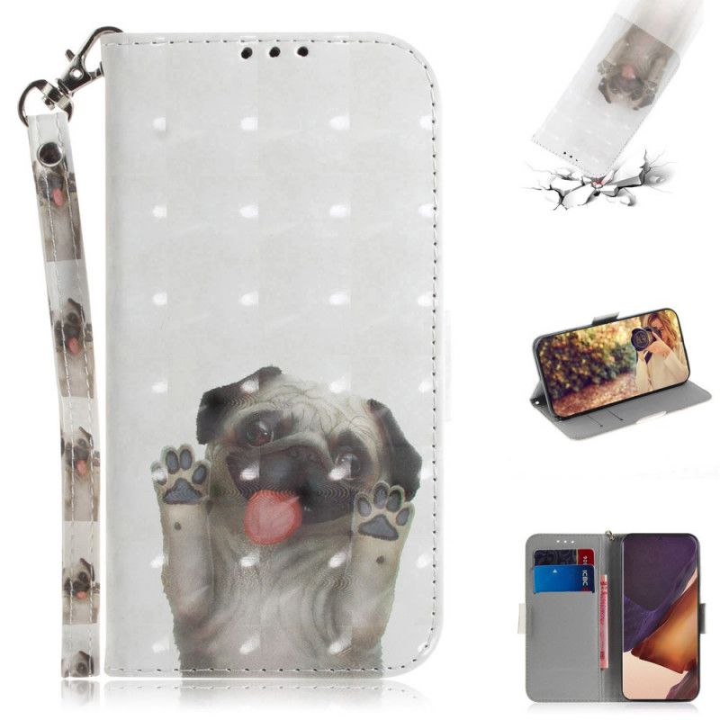 Leren Hoesje voor Samsung Galaxy Note 20 Ultra Hou Van Mijn Hond Met String