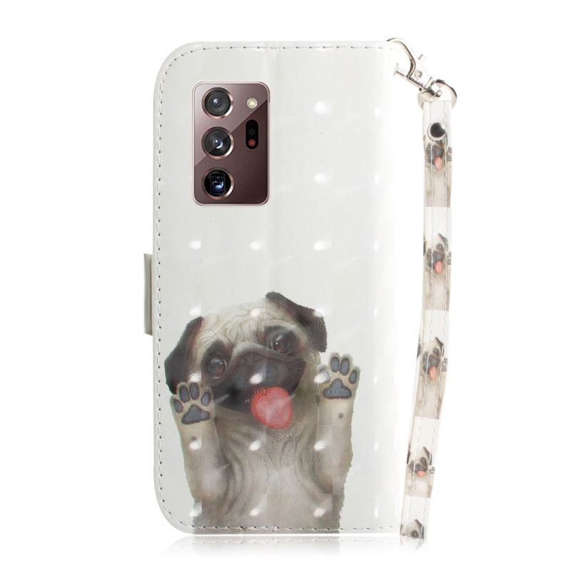 Leren Hoesje voor Samsung Galaxy Note 20 Ultra Hou Van Mijn Hond Met String