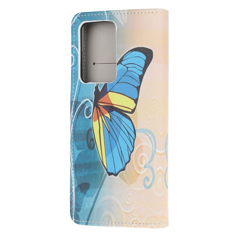 Leren Hoesje voor Samsung Galaxy Note 20 Ultra Kleurrijke Vlinders