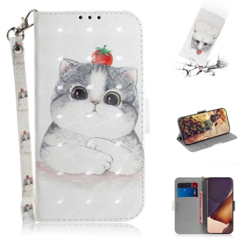 Leren Hoesje voor Samsung Galaxy Note 20 Ultra Tomaat Op De String Kat