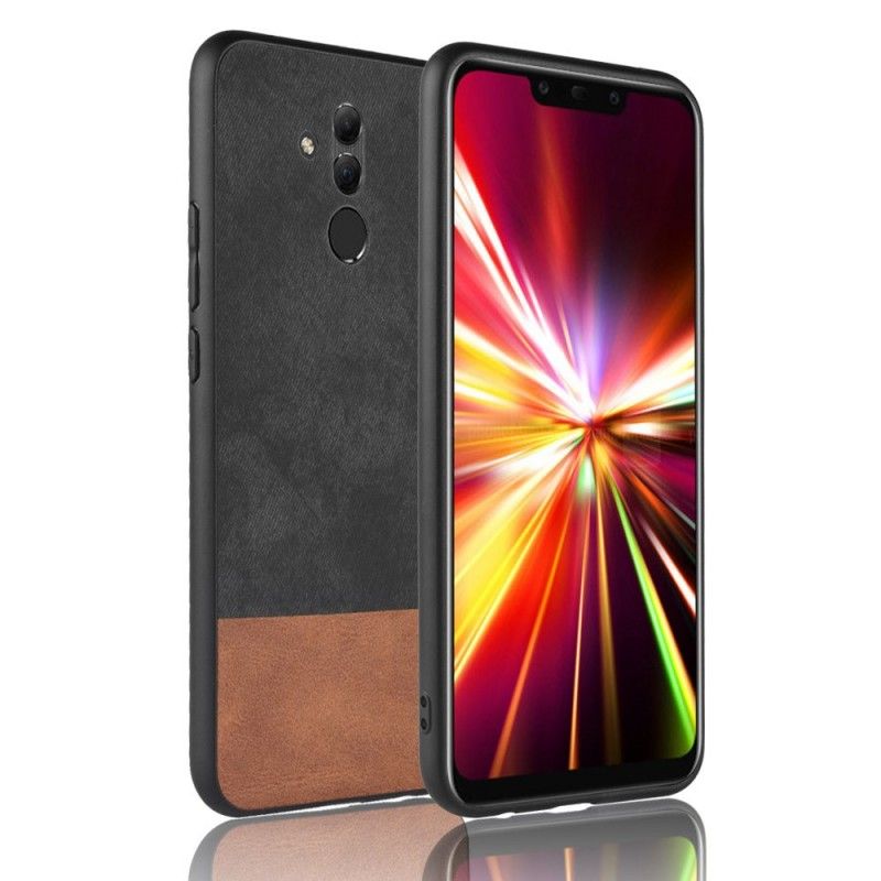 Case Hoesje Huawei Mate 20 Lite Rood Zwart Telefoonhoesje Tweekleurig Glad