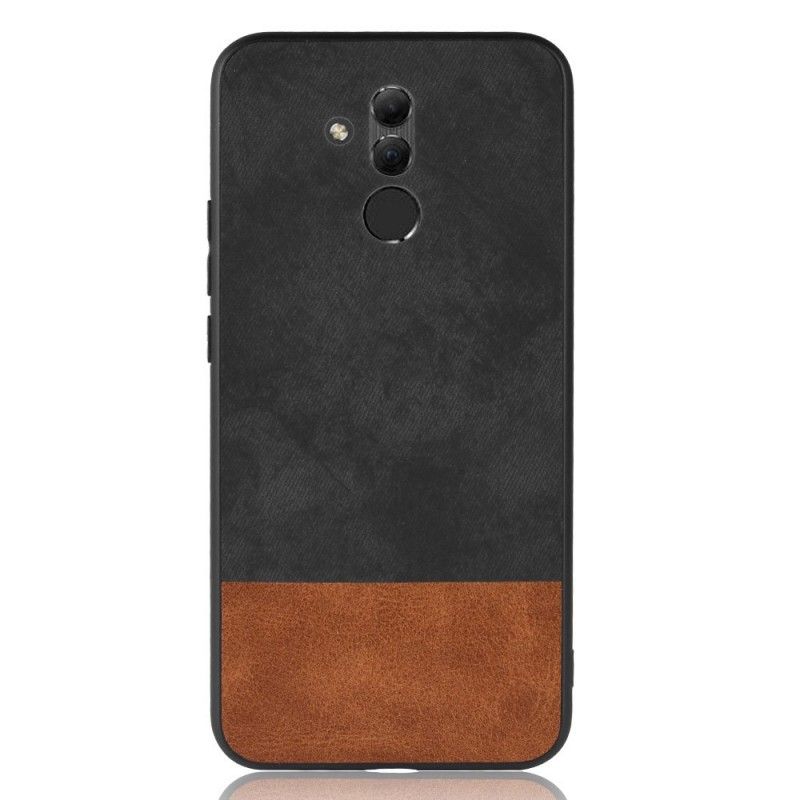 Case Hoesje Huawei Mate 20 Lite Rood Zwart Telefoonhoesje Tweekleurig Glad