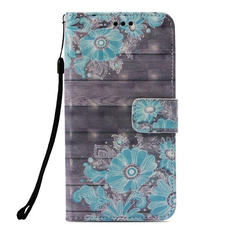 Cover Folio-hoesje Huawei Mate 20 Lite Telefoonhoesje 3D Blauwe Bloemen