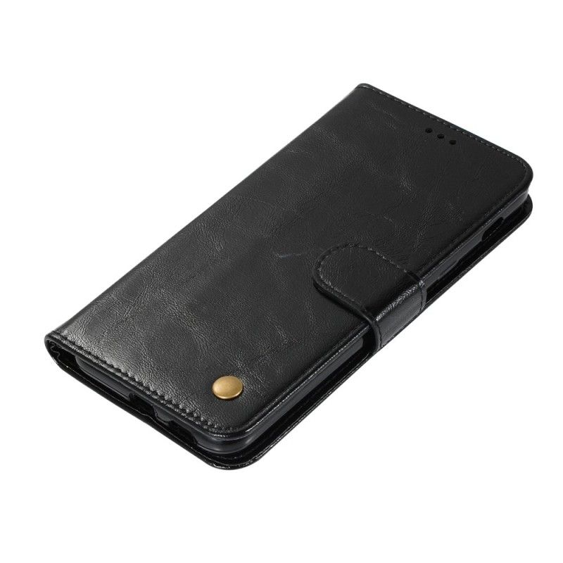 Flip Case Leren Huawei Mate 20 Lite Zwart Vintage Leereffect Met Riem