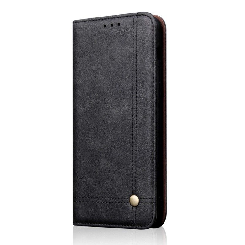 Folio-hoesje Huawei Mate 20 Lite Rood Zwart Gestikt Leereffect