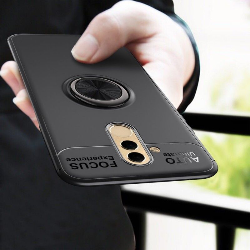 Hoesje voor Huawei Mate 20 Lite Rood Zwart Roterende Ring