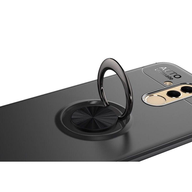 Hoesje voor Huawei Mate 20 Lite Rood Zwart Roterende Ring