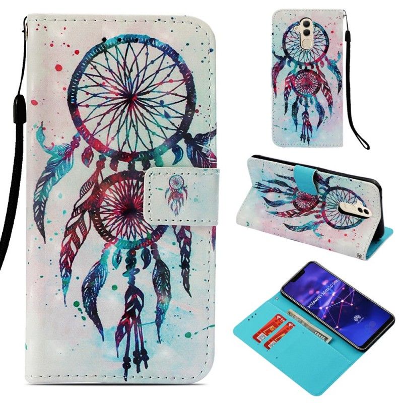 Leren Hoesje Huawei Mate 20 Lite 3D Kleurrijke Dromenvanger