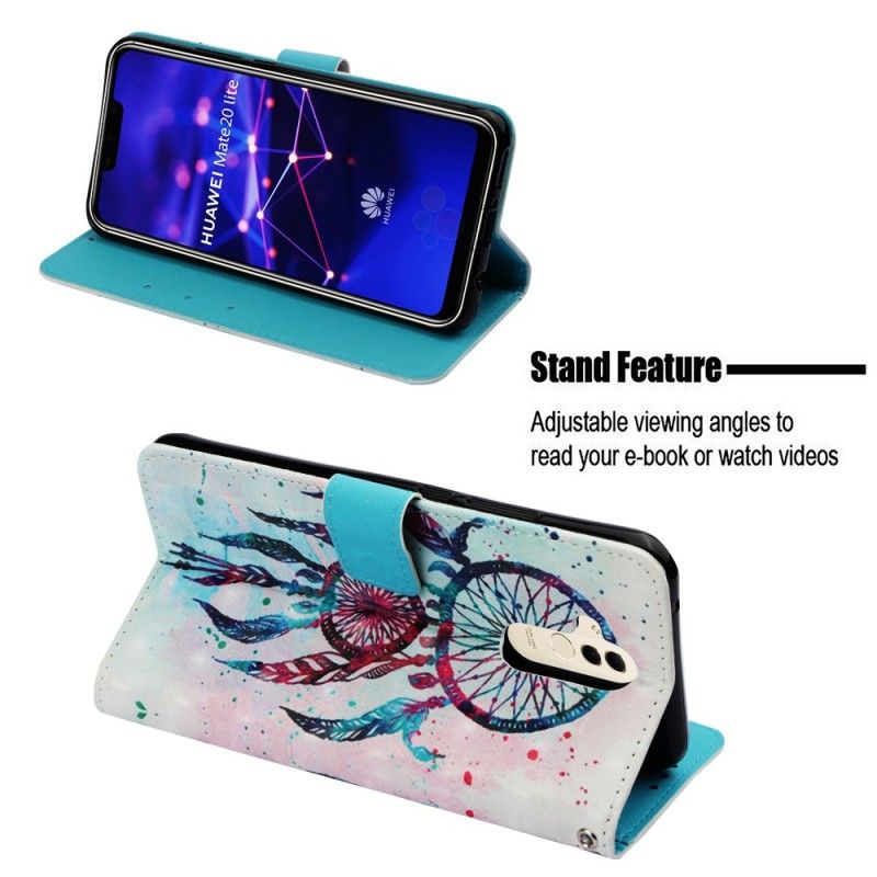 Leren Hoesje Huawei Mate 20 Lite 3D Kleurrijke Dromenvanger