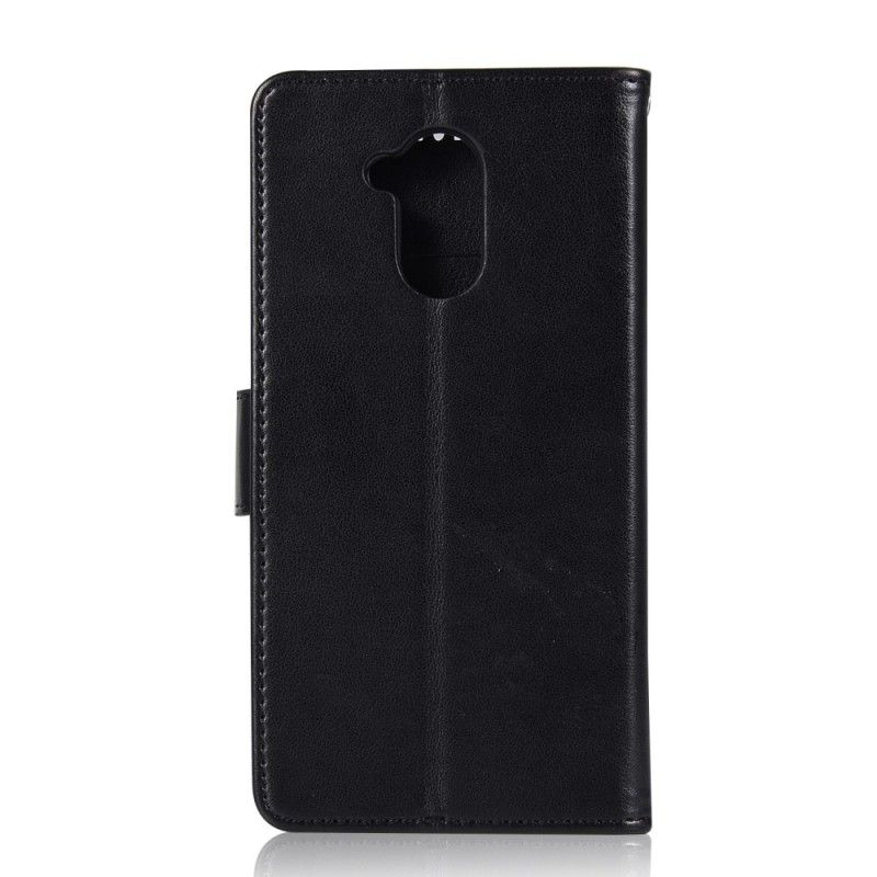 Leren Hoesje Huawei Mate 20 Lite Zwart Uil Dromenvanger Met Leereffect