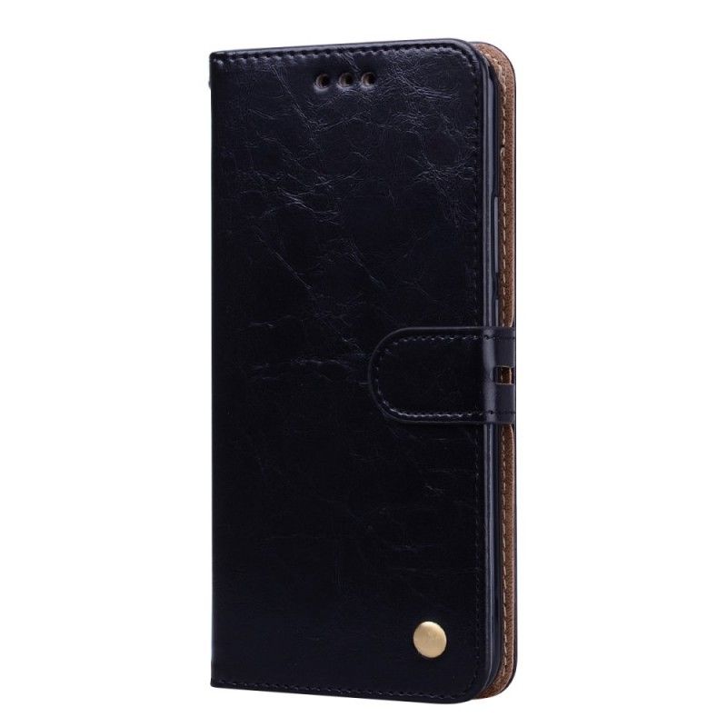 Leren Hoesje voor Huawei Mate 20 Lite Rood Zwart Vintage Leereffect Met Riem