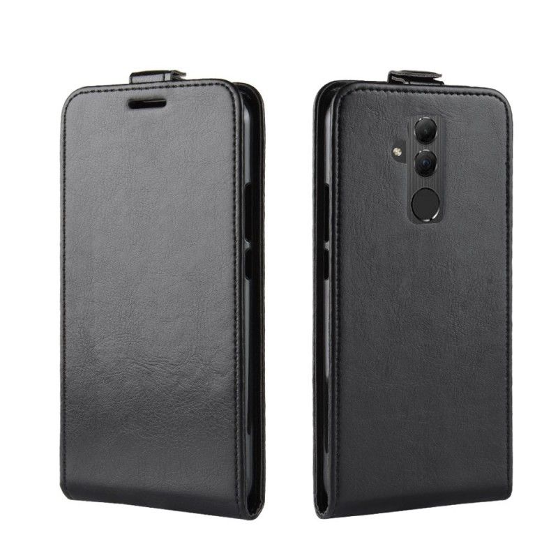 Leren Hoesje voor Huawei Mate 20 Lite Wit Zwart Retro Vouwen