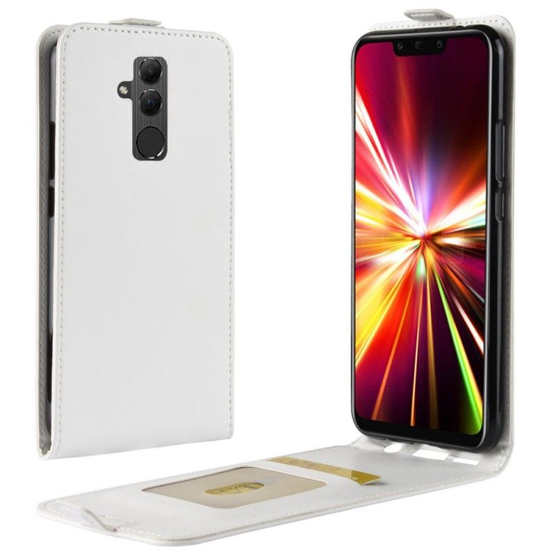 Leren Hoesje voor Huawei Mate 20 Lite Wit Zwart Retro Vouwen