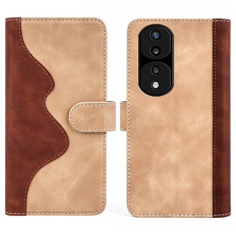 Leren Hoesje voor Honor 70 Golf Lederen Stijl