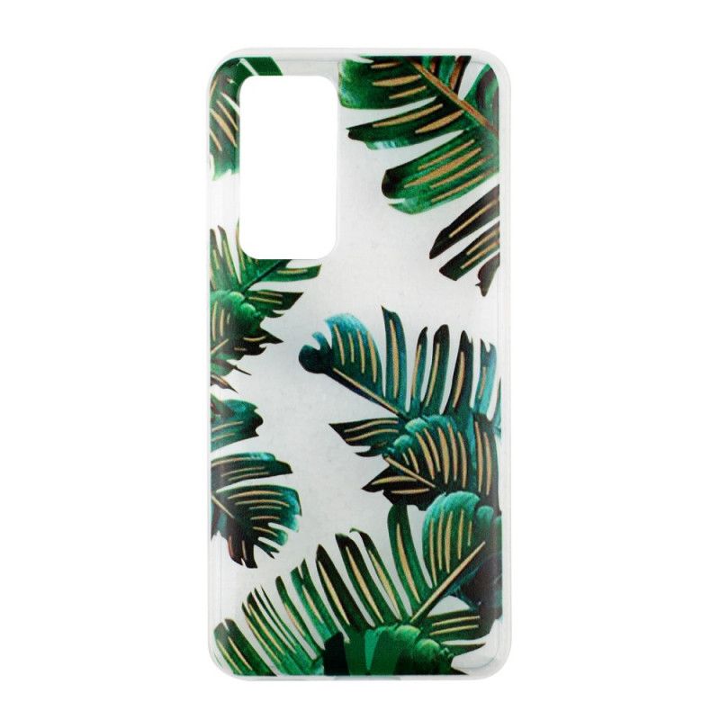 Case Hoesje Huawei P40 Telefoonhoesje Transparant Groen Blad