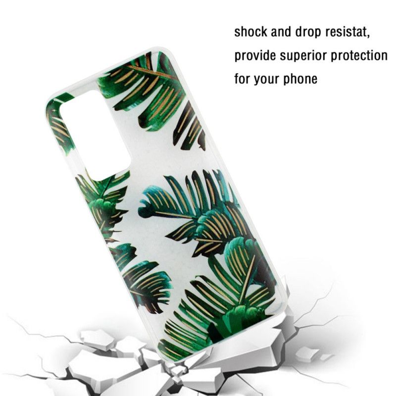 Case Hoesje Huawei P40 Telefoonhoesje Transparant Groen Blad