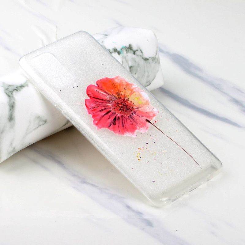 Cover Hoesje Huawei P40 Telefoonhoesje Transparante Aquarel Klaproos