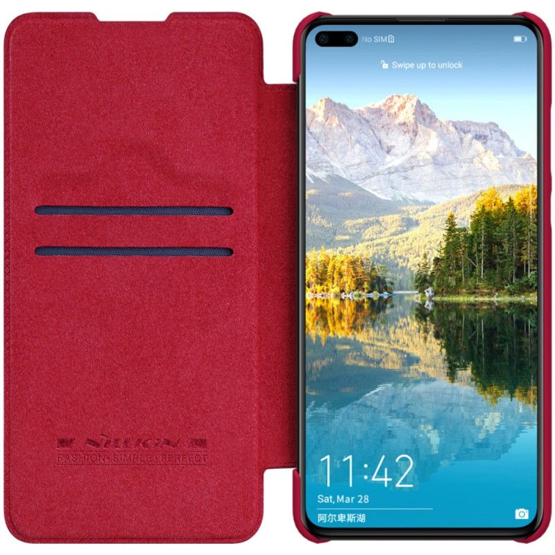 Folio-hoesje voor Huawei P40 Bruin Zwart Qin Serie Nillkin