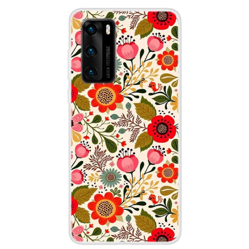 Hoesje Huawei P40 Bloementapijt