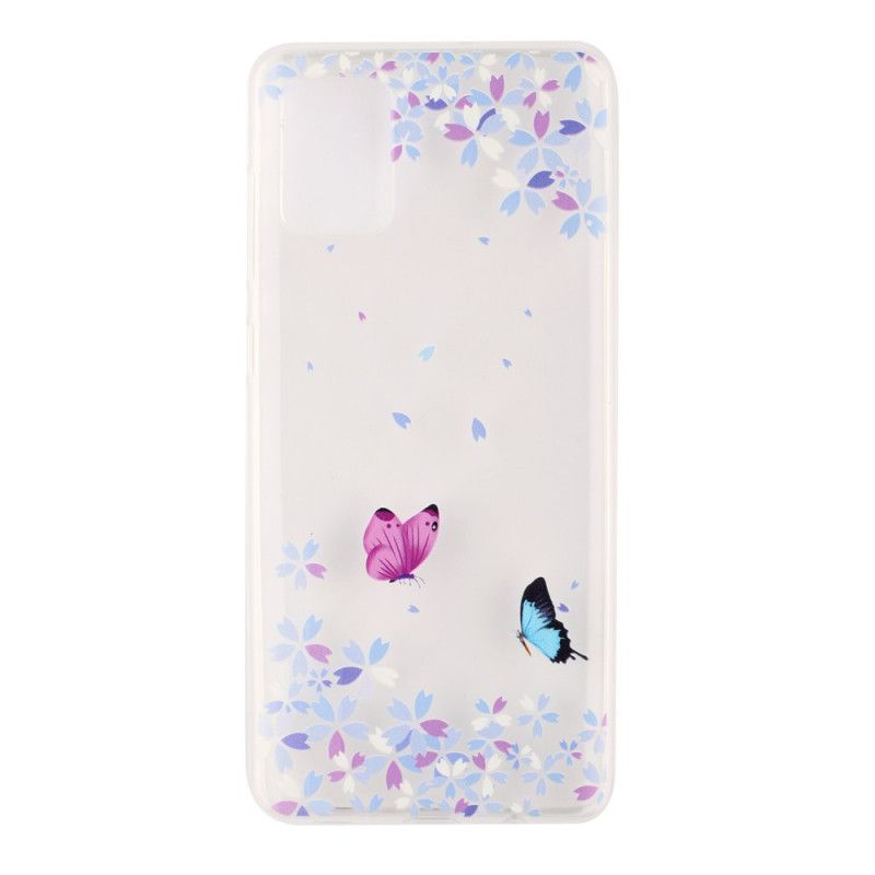 Hoesje Huawei P40 Telefoonhoesje Transparante Vlinders En Bloemen